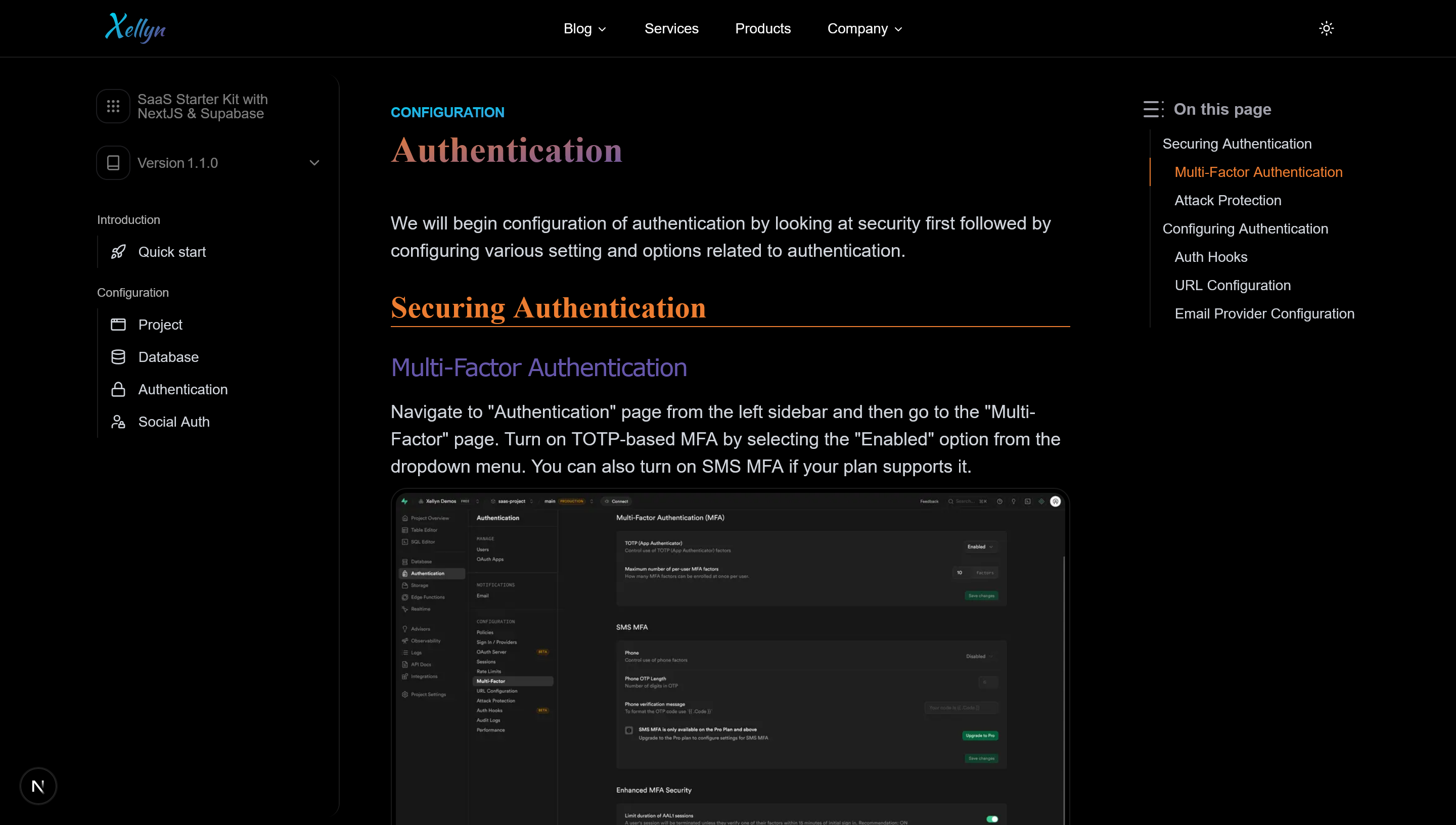Company website showing documentation for the product.